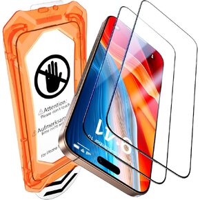 UniqueMe for iPhone 16 Pro Max Screen Protector - [Military Grade Shatterproof & 9H+ Hardness] Screen Protector 16 Pro Max Tempered Glass Full Coverage Protection, Easy to install, 2 Packs