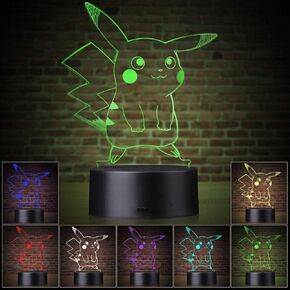 JIAKAI 3D الوهم LED ضوء الليل، 7 ألوان تدريجية تغيير اللمس التبديل مصباح طاولة USB لهدايا العيد أو ديكورات المنزل (حيوان ثلاثي الأبعاد) 002
