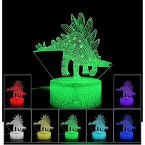 JIAKAI 3D Illusion LED Night Light,7 Colors Gradual Changing Touch Switch USB Table Lamp for Holiday Gifts or Home Decorations(3D Animal) 002