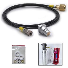 External Soda Water Machine Fill Adapter and 98 Inches Hose Kit With Quick Connect Connector for Terra, DUO, ART CO2 Filling
