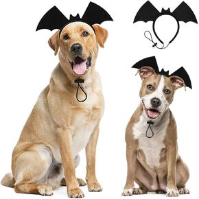 Vivifying Halloween Dog Bat Wing Headband 1 Pack – Adjustable Halloween Costume Accessories for Medium and Large Dogs, Cute Pet Headwear for Parties, Photos and Holiday Celebrations (Black)
