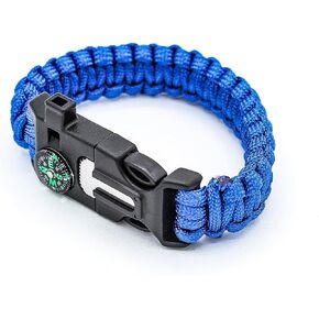 Survival Bracelet and Multitool - Mini Compass, Emergency Whistle, Cord Sheer, and Flint - Tactical, Outdoors, Emergency, & Camping