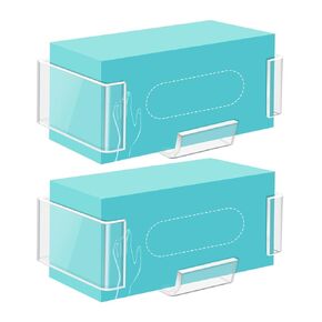 Glove Holder for Wall Mount, Adjustable Glove Dispenser Wall Mount for Glove Box Size S/M/L/XL, Acrylic Glove Box Holder for Lab Medical Kitchen Garage Classroom (1 Pack)