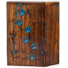Rose Wood and Epoxy Resin Urns for Pet Ashes - Cat, Dog Urns for Ashes - Pet Cremation Memorial Box for Funeral Remains - Urns for Dog, Cat Ashes (X-Small (20 Cu/in), No Text)