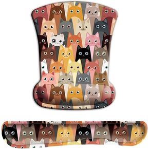 Dog Corgi Rest Mouse Pad Wrist Support with Ergonomic Memory Foam Computer Keyboard Rubber Easy Typing and Pain Relief for Home Office Gaming