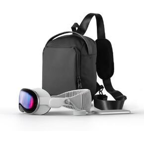 iofeiwak Carrying Case for Vision Pro - Portable Storage Bag, Shoulder Bag with Pocket for Vision Pro & Accessories - Black