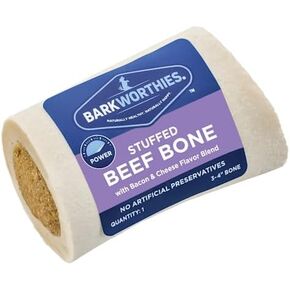 Barkworthies 3-4" Bacon & Cheese Stuffed Shin Bones for Dogs