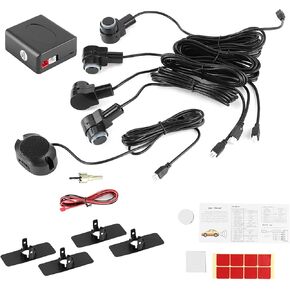 Intelligent Parking Assistance System 4 Sensor Probe Car Auto Reverse 65dB Buzzer Alert Kit Backup System