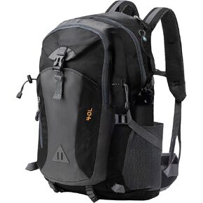 Lightweight Hiking Backpack for Men and Women, 40L Travel Backpack Outdoor Sports Camping Mountaineering Trekking Daypack Back Pack Bag, Black