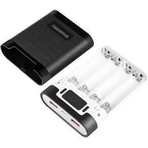 DIY 18650 Battery Charger, Smart Universal Fast 21700 Charger LCD Display, Not Include Battery (Black)