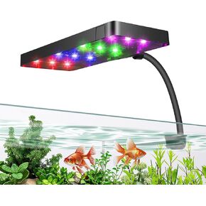 Smart 9W Aquarium LED Light, Nano Clip lamp for Aquarium Plant Growth,RGB Full Spectrum Aquarium Light,APP Control Adjustable Terrarium Light,
