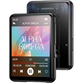 128GB MP3 Player with Bluetooth 5.3, HiFi Sound, HD Speaker, FM Radio, Voice Recorder, E-Book, 2.4" Full Touchscreen, Portable Music Player for Sports (Earphones Included)