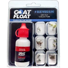 The Mayfly Dry Fly Collection - 12 Goat Float Flies, 5X Leader, & The Original Dry Fly Floatant Included Includes Blue Wing Olive and Pale Morning Dun Patterns in Kuwait