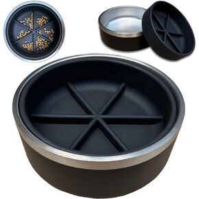 Slow Feeder and Pet Bowl, 32oz (4 Cups), Stainless Steel, 100% BPA, PVC, and Lead-Free, Removable Insert for Easy Cleaning, Suitable for Both Cats and Dogs