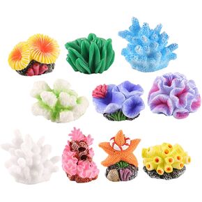 Abaodam 1 Set Coral False Coral Aquarium Adorn Mini Aquarium Landscaping Coral Ornament Ornaments Accessories Decorative Resin Coral Statue Decorative Coral Figurine Potted Plant Crafts