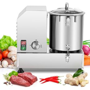 Newhai Commercial Food Processor Heavy Duty Electric Vegetable Chopper, Stainless Steel Multifunctional Meat Grinder Veggie Cutter Mincer for Potato, Onion, Ginger, Cabbage, 6.5Qt, 1200W
