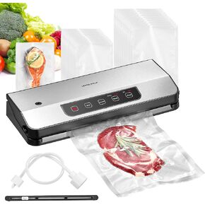 Vacuum Sealer Machine, Reemix Automatic Food Vacuum Sealer with Starter Kit, Air Sealing for Food Storage with 20 Bags, Pulse Function, Moist&Dry Mode and External VAC