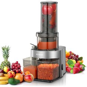 آلات عصارة الخضار والفواكه، عصارة فوهير بالضغط البارد تناسب الفواكه والخضروات الكاملة مع فم واسع 4.72 بوصة، سهلة التنظيف، عصارة مضغ بطيئة مع محرك هادئ، وظيفة عكسية in Kuwait