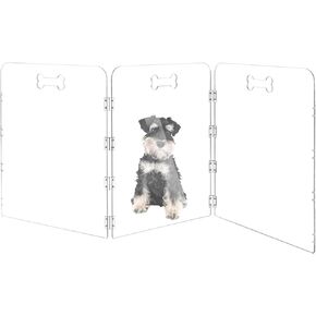 Acrylic Dog Playpen for House 3 Panels 60" W x 24" H Pre-Assembled Foldable Clear Dog Gate Indoor with Handles, Free-Standing Pet Fence for Doorways Dog Pen for Medium Dogs Puppy Cat Rabbit