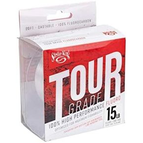 Strike King Tour Grade Fluorocarbon Fishing Line, 200-Yards, 15-Pound, Clear