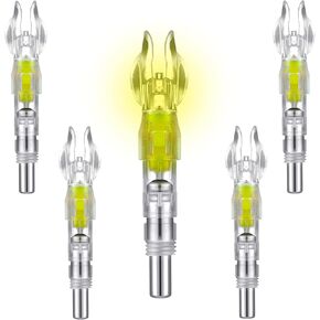 5PCS Lighted Nocks Inside Diameter 6.2mm/.244" Light Up Arrow Knocks ON/Off Switch for Archery Bow Hunting Shooting