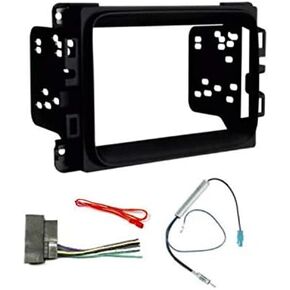 Double Din Car Stereo Radio Install Kit, Wire Harness, and Antenna Adapter -Made for Dodge Ram: 2013-2018 Ram 1500/2500/3500 (No Factory 8.4" Screen Vehicles) + More -No Factory External Amp Vehicles