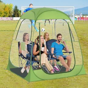Upgraded Sports Tent - Instant Pop Up Tent Shelter All Weatherproof Outdoor Clear Bubble Tent with Window & Removable Floor Mat for Camping, Fishing, Watching Sport Events
