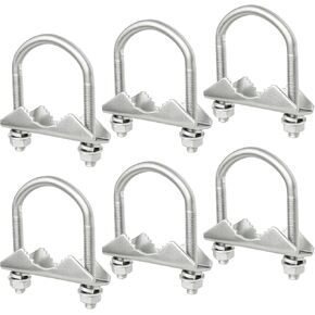 XRDS-RF Antenna Mount Clamp U-Bolt 6 PCS, Antenna Mast Clamp V Jaw Block with U Bolts for Outside Home Antenna