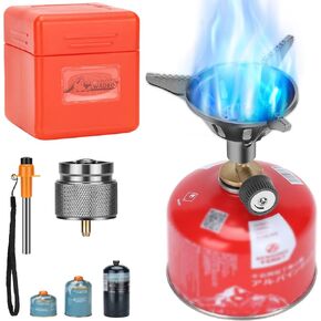 WADEO Camping Propane and Isobutane Stove, Single Burner Camp Stove with Piezo Ignitor, Portable Backpacking Stove for Outdoor Cooking, Hiking, Camping Trips, Beach and Car Camping(Fuel not included)