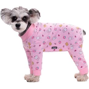 Dog Surgery Recovery Suit for Female Male Puppy,Dog Bodysuit Long Sleeve Prevent Shedding and Licking Wound,Dog Pajamas,E-Collar Cone Alternative(Rose Stripe-l)