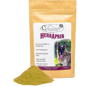 Glacier Peak Holistics HerbAprin - Natural Pain Relief for Dogs, Organic Herb Blend for Arthritis, Aches, Pains, Inflammation, Mobility Support, and Hip & Joint Discomfort - 3oz (90 Servings)