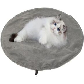 Cat Heating Pad, Dog Heating Pad, 5V USB Portable, Graphene Material, Quick Heating Low Power Consumption, 3 Mode Adjustable Temperature, Water Wash, Auto Power Off 18" Grey (Circular)