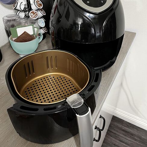 Air Fryer Basket Replacement for Power XL Air Fryer, Gowise USA 5.8QT Air Fryer Accessories, DASH Air Fryer Replacement Parts, Non-Stick, Dishwasher Safe, Black in Saudi Arabia