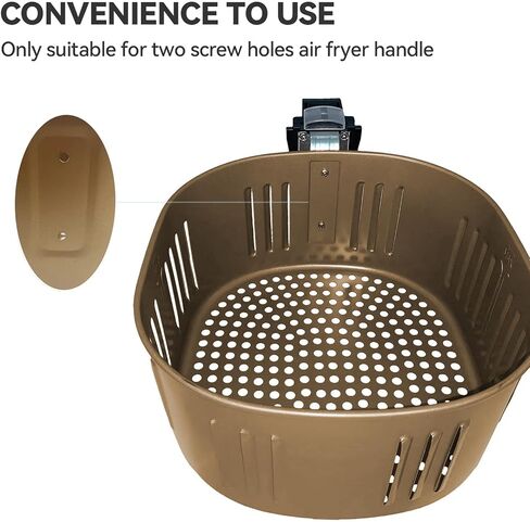 Air Fryer Basket Replacement for Power XL Air Fryer, Gowise USA 5.8QT Air Fryer Accessories, DASH Air Fryer Replacement Parts, Non-Stick, Dishwasher Safe, Black in Saudi Arabia