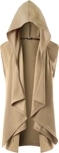 GIVON Mens Sleeveless Ruffle Shawl Collar Cardigan with Pockets in Kuwait