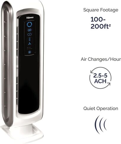 Fellowes AeraMax 100 Air Purifier for Mold, Odors, Dust, Smoke, Allergens and Germs with True HEPA Filter and 4-Stage Purification - 9320301, White, Small in Saudi Arabia