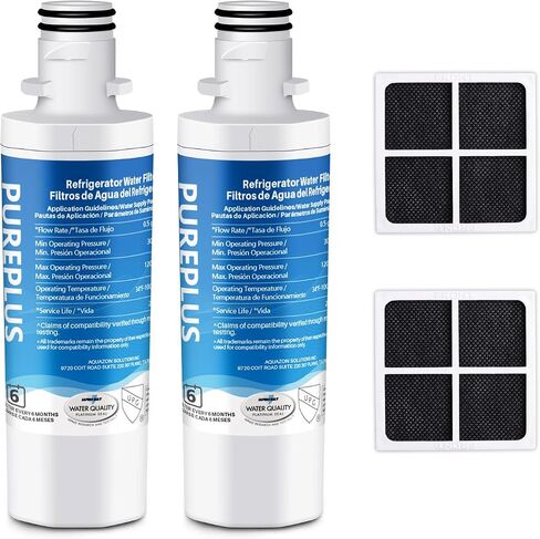 بديل PUREPLUS ADQ747935 لـ LG LT1000P، Kenmore Elite 9980، LT1000، LT1000PC، MDJ64844601، ADQ74793501، LT120F مجموعة فلتر المياه والهواء للثلاجة، الطراز: RWF4700AB، 4 عبوات in Saudi Arabia