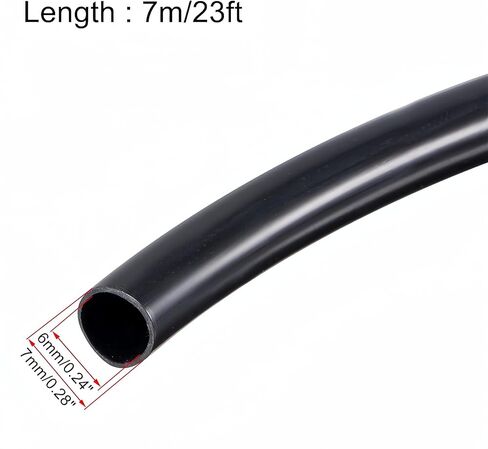 6mm x 7mm x 7m PVC Tube Wire Harness Tubing High Temperature Resistant Cable Management Cable Sleeve,Black,1PC in Kuwait