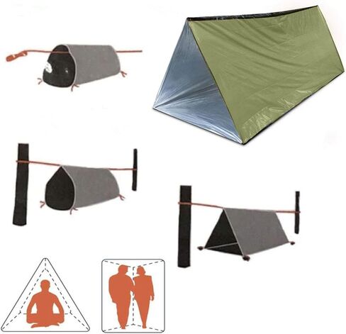 1 PCS Emergency Tent, Polyester Film Storm Shelter Survival Shelter for 2 Person Car Camping, Hiking & Outdoor Survival Kits (59 X 98.4 in) in Saudi Arabia