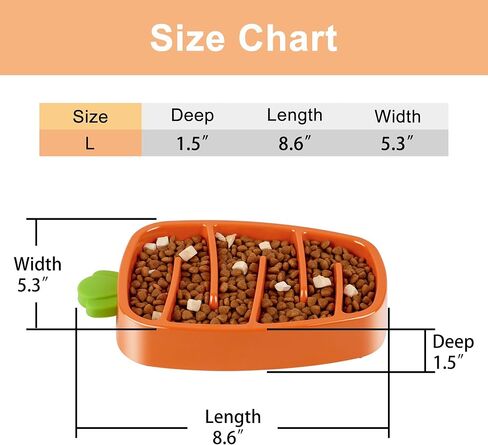 Slow Feeder Dog Bowl, Dog Food Bowl for Small & Medium-Sized Dogs, Carrot Design Dog Bowls,Non-Slip Dog Slow Feeder Bowls, Pet Slow Feeder Bowl for Dry Wet Food in Saudi Arabia