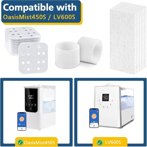 30-Pack Humidifier Replacement Filters/Wicks Compatible with LEVOIT LV600S / Dual 200S / Dual 150 / Classic 300 / Classic 300S / LV450S (Oasis Mist) Model Series Humidifier in Saudi Arabia