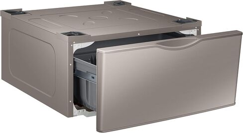 SAMSUNG 27-Inch Washer Dryer Pedestal Stand w/ Pull Out Laundry Storage Drawer, Stainless Steel, WE402NV/A3, Brushed Black in Saudi Arabia