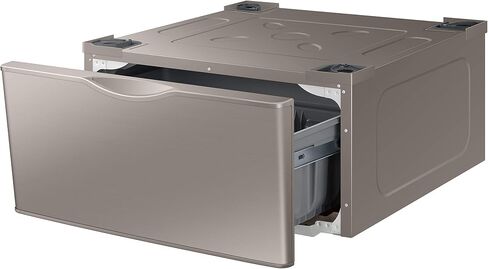 SAMSUNG 27-Inch Washer Dryer Pedestal Stand w/ Pull Out Laundry Storage Drawer, Stainless Steel, WE402NV/A3, Brushed Black in Saudi Arabia