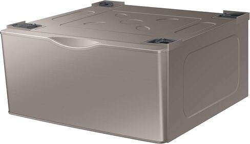 SAMSUNG 27-Inch Washer Dryer Pedestal Stand w/ Pull Out Laundry Storage Drawer, Stainless Steel, WE402NV/A3, Brushed Black in Saudi Arabia