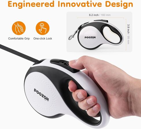 Retractable Dog Leash, 360° Tangle Free, 10 ft Strong Nylon Tap for Pets, Walking Leash for Small and Medium Dogs, Heavy Duty, One Button Break and Lock, Up to 33 lbs in Saudi Arabia