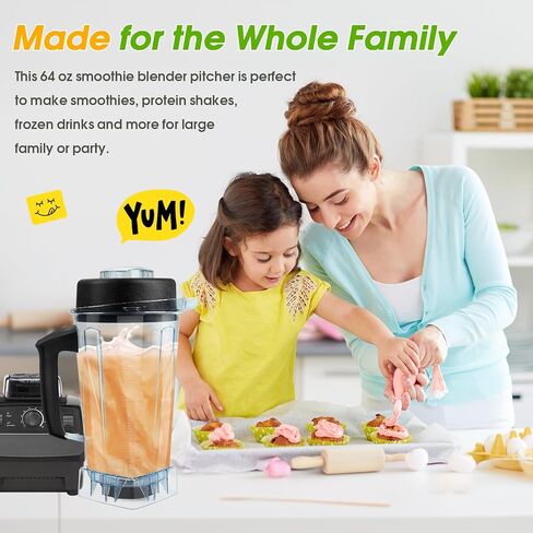 قطع غيار الخلاط لملحقات فيتاميكس، وعاء وعاء الخلاط بسعة 64oz متوافق مع Vitamix 5200 5000 6500 7500 750 Classic Explorian Vita-Prep vm0101 vm0102 vm0103 vm0197 E310 in Saudi Arabia