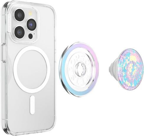 PopSockets Round Phone Grip Compatible with MagSafe, Adapter Ring Included, Phone Holder, Wireless Charging Compatible - Marble Swirl in Saudi Arabia