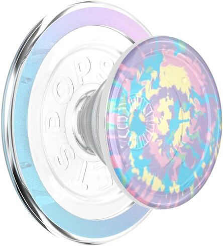 PopSockets Round Phone Grip Compatible with MagSafe, Adapter Ring Included, Phone Holder, Wireless Charging Compatible - Marble Swirl in Saudi Arabia