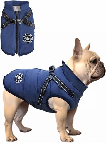 Dog Winter Jackets for Small Dogs, Dog Cold Weather Coat with Built in Harness Hole, Fleece Dog Clothes Reflective & Water Resistant with Zipper on Back Pink M in Saudi Arabia