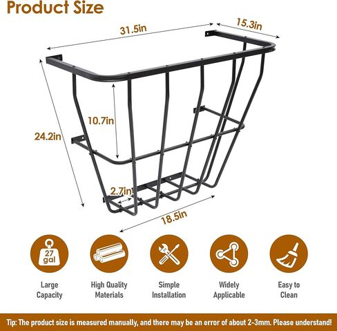 Nisorpa Hay Rack جدار جبل، 27 جالون الثقيلة القش المغذية الماعز الحصان الأغنام القش الرف، رف القش متعدد الجوانب للأغنام والأبقار والأبقار الماشية in Kuwait